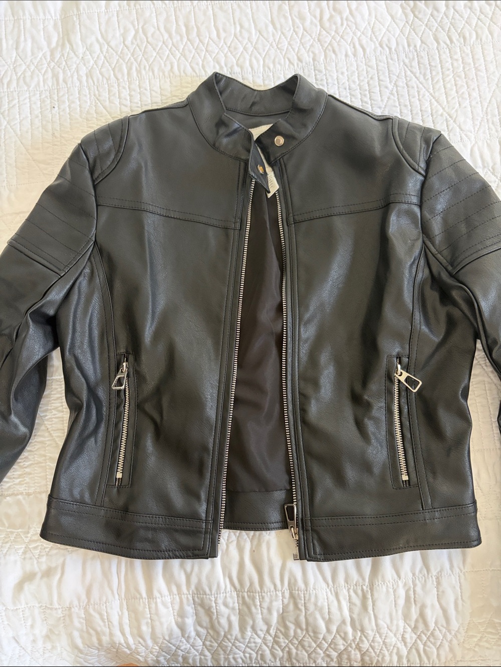 Full Tilt Black Faux Leather Moto Jacket